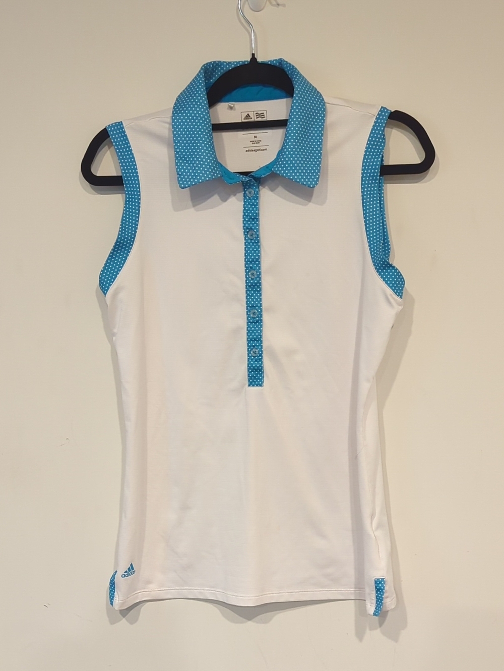 adidas golf White Polo with Dot-Trim Detail